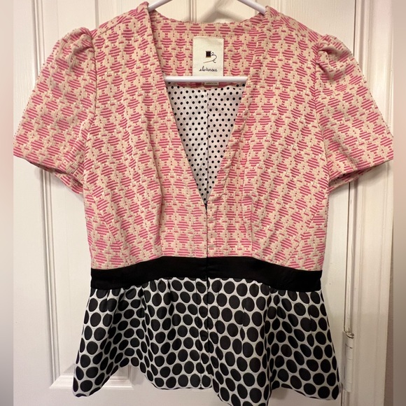 Elevenses Sprinkling of Pink size 0 short sleeve jacket from Anthropologie - Picture 2 of 7